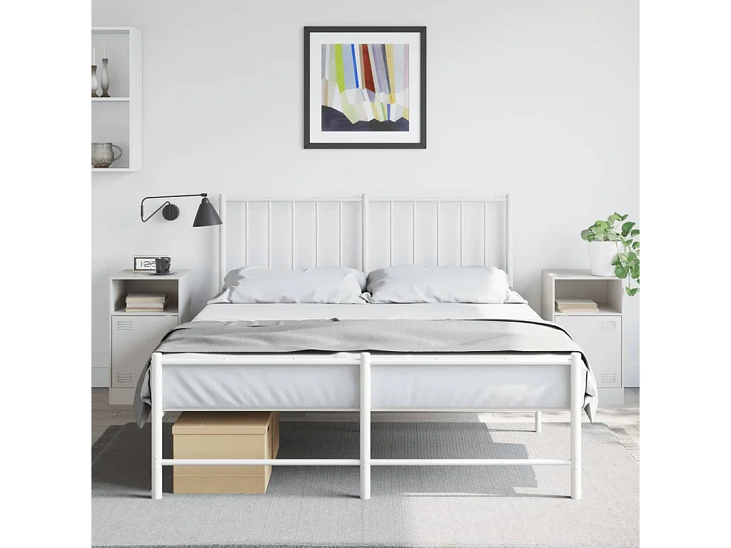 Lot de 2 Tables de chevet blanc 34,5x39x62 cm acier FR91493