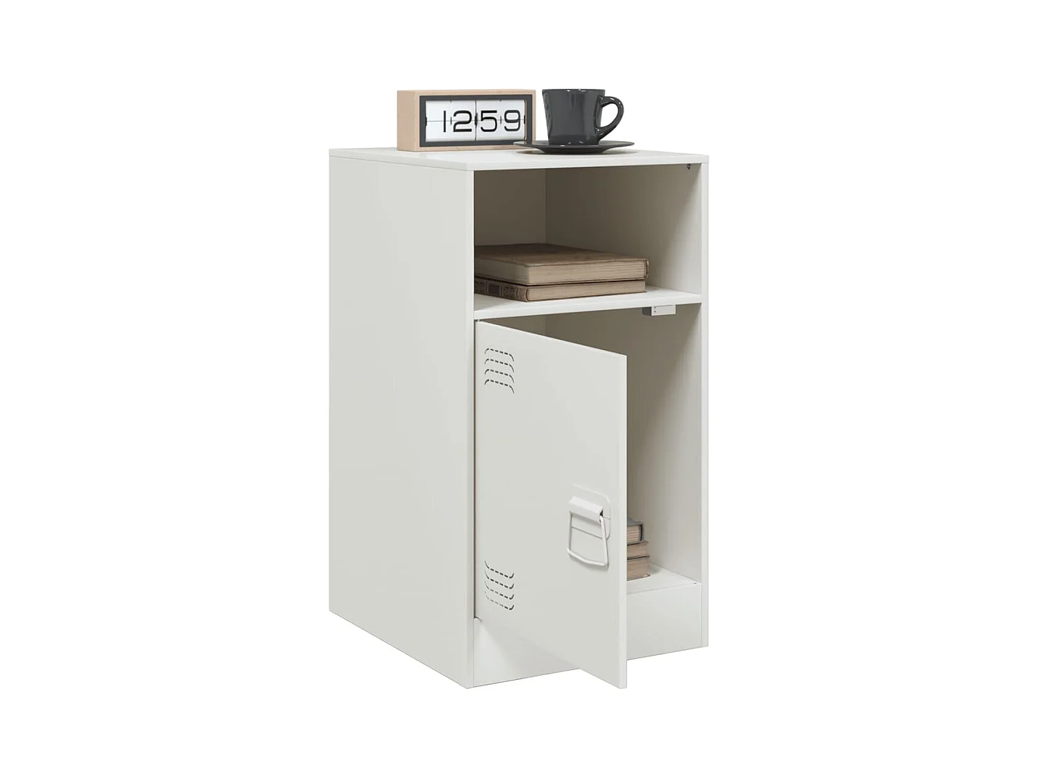 Lot de 2 Tables de chevet blanc 34,5x39x62 cm acier FR91493