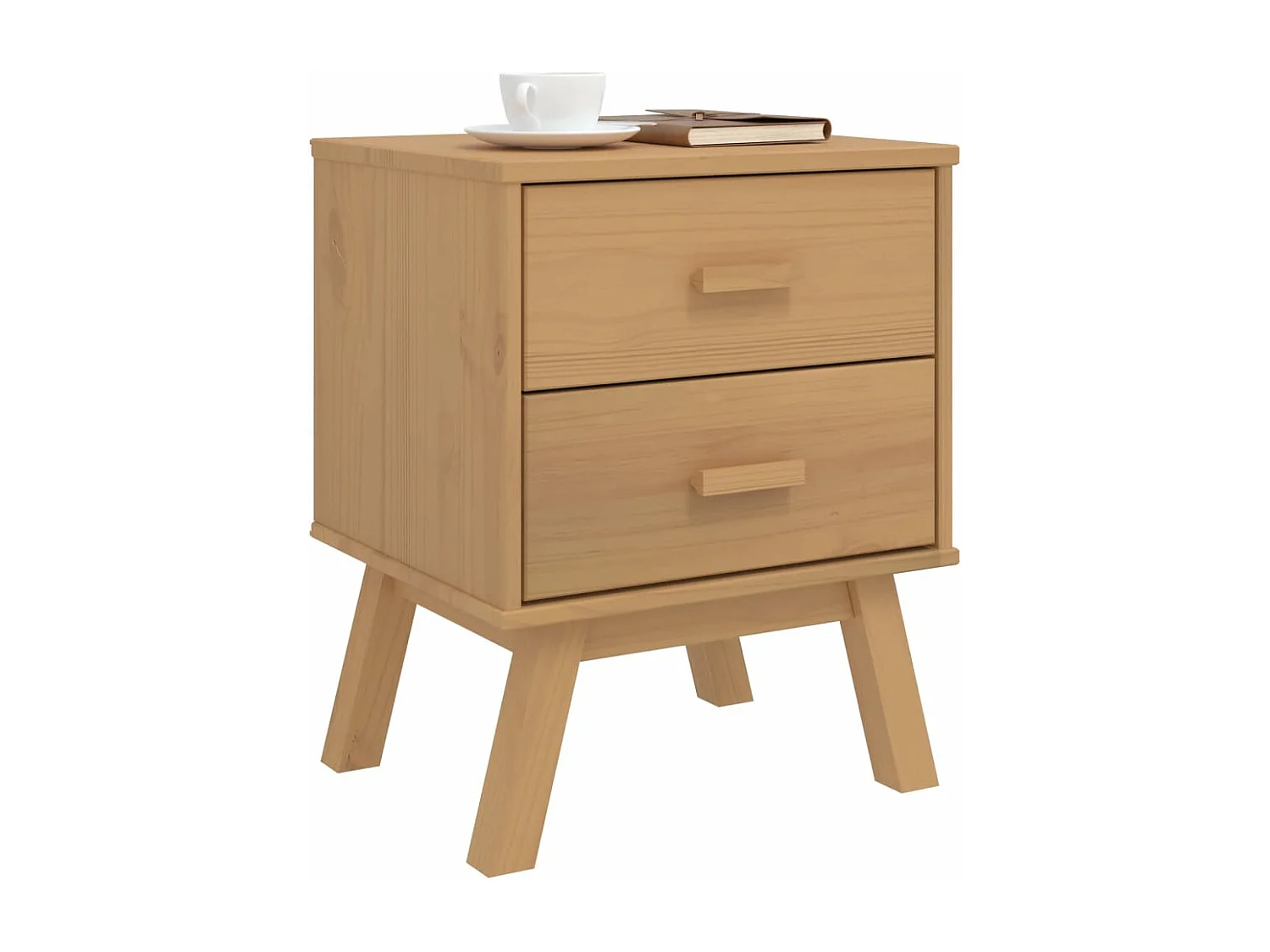 Table de chevet OLDEN marron bois de pin solide FR86426