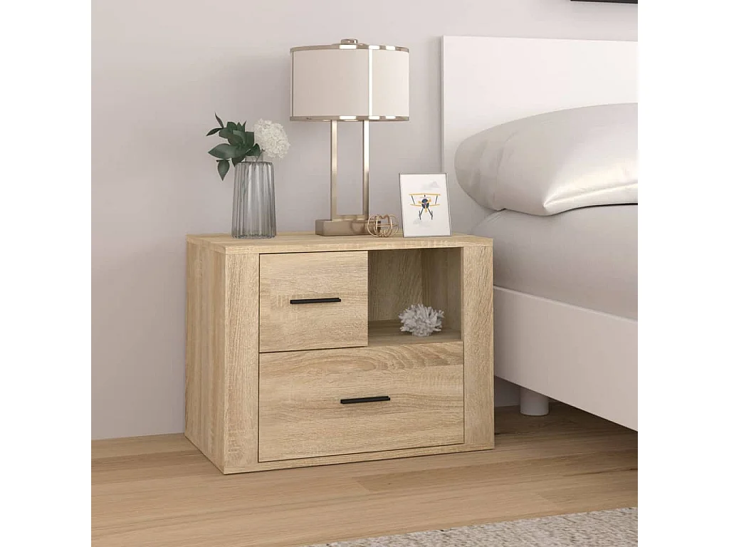 Table de chevet Chêne sonoma 60x36x45 cm Bois d'ingénierie FR88019