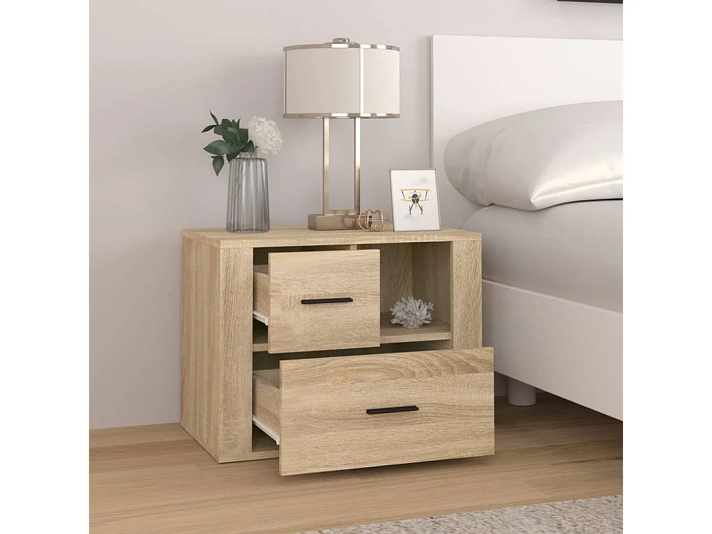 Table de chevet Chêne sonoma 60x36x45 cm Bois d'ingénierie FR88019