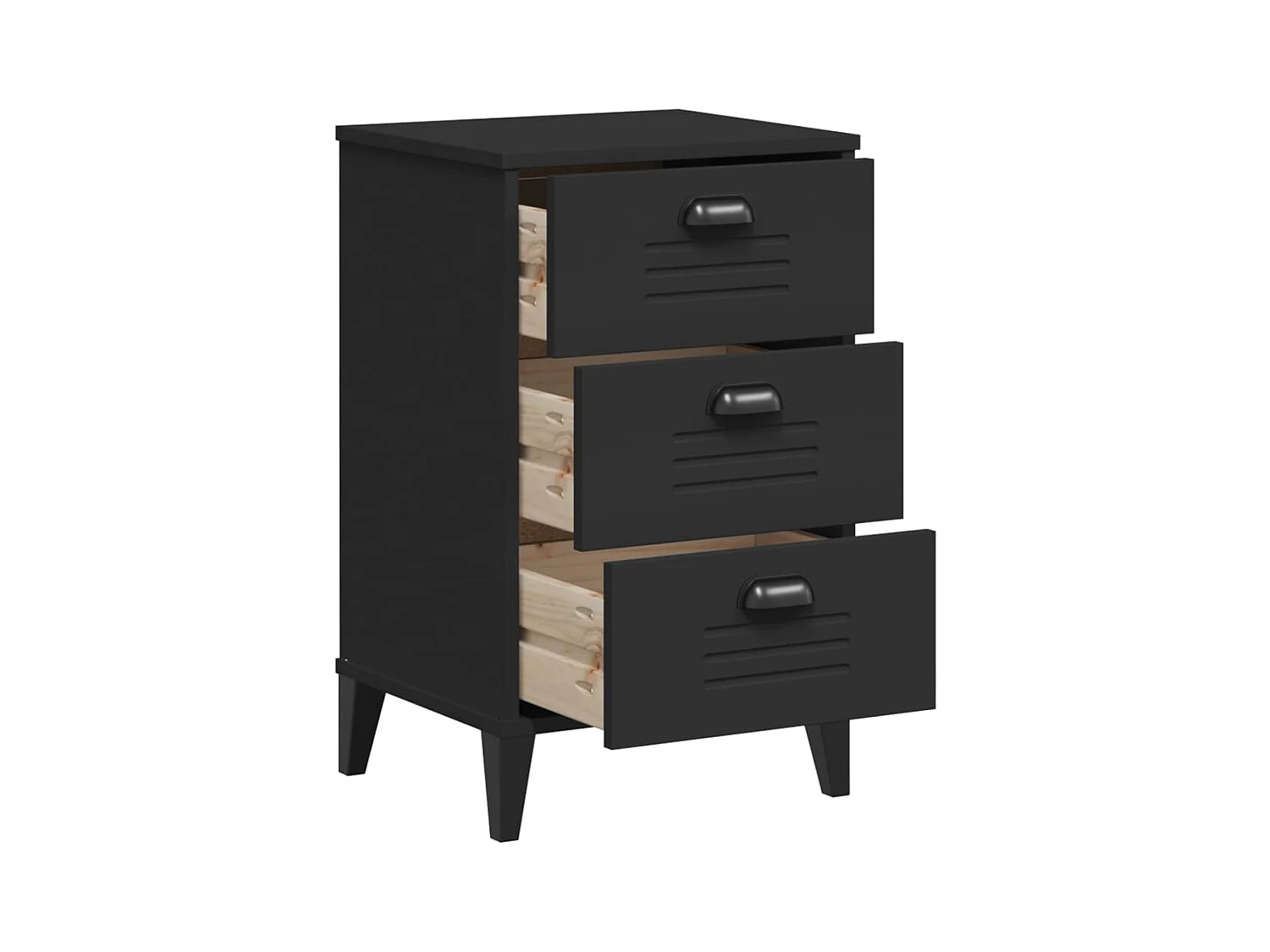 Mesa de cabeceira VIKEN derivados de madeira preto PT297693