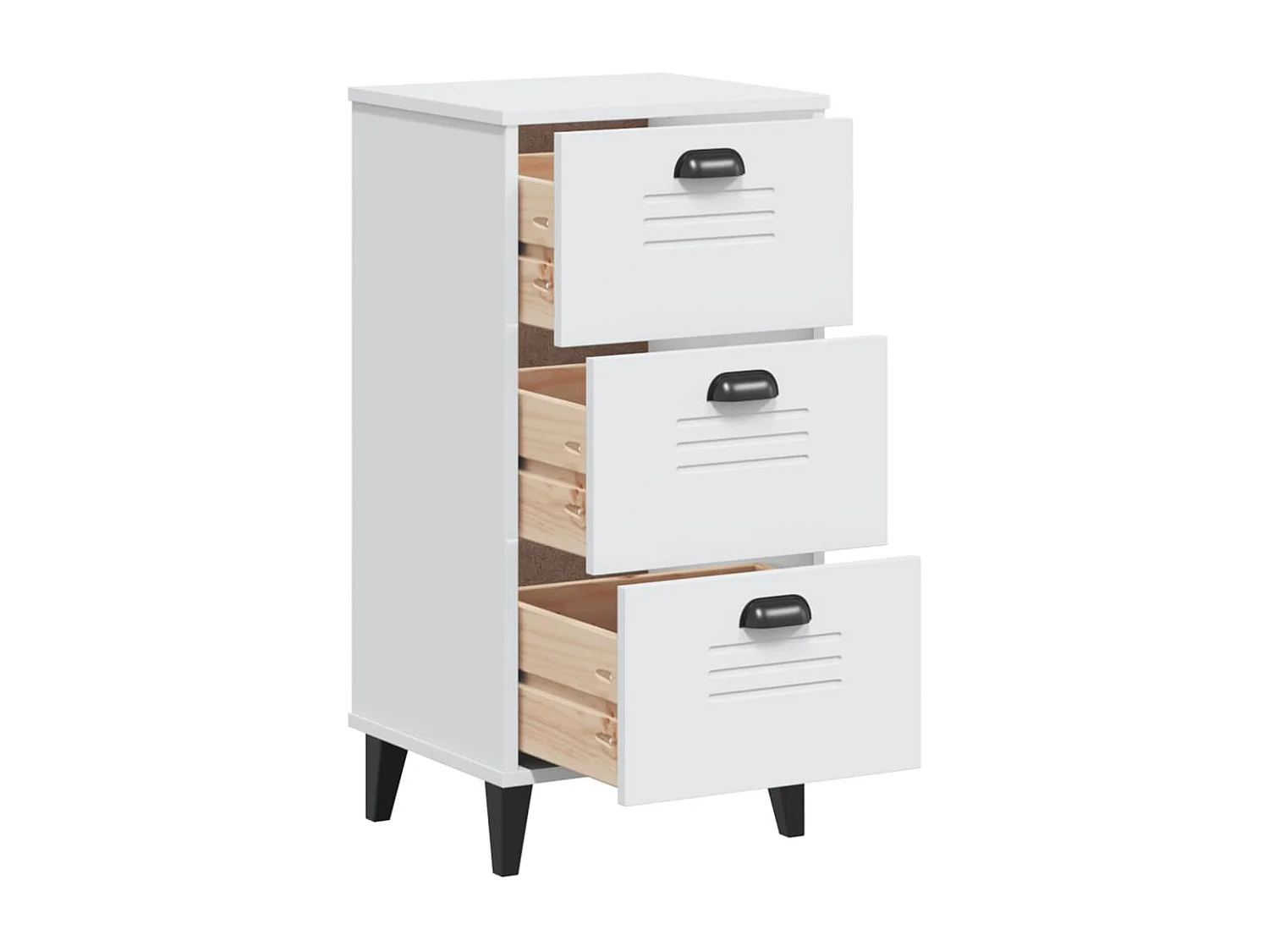 Table de chevet VIKEN blanc bois d'ingénierie FR86081