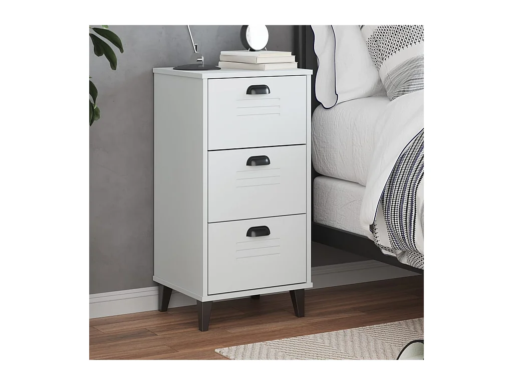 Table de chevet VIKEN blanc bois d'ingénierie FR86081