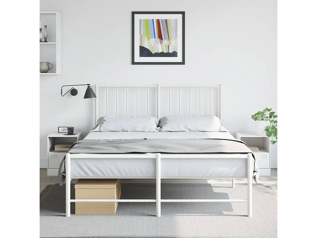 Lot de 2 Tables de chevet blanc 34,5x39x44 cm acier FR46322