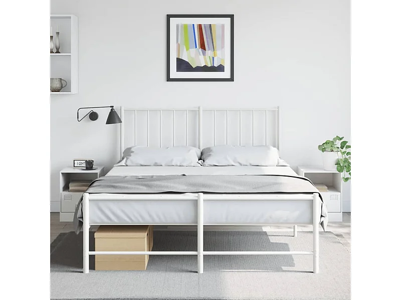 Lot de 2 Tables de chevet blanc 34,5x39x44 cm acier FR46322