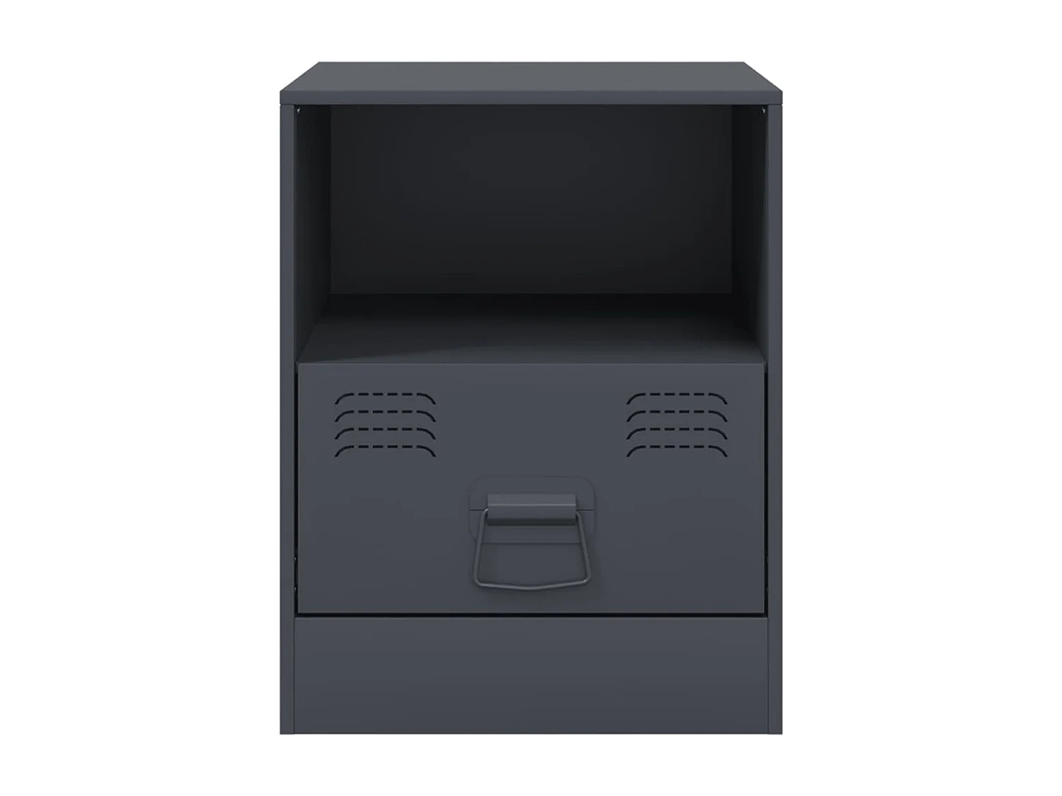 Lot de 2 Tables de chevet anthracite 34,5x39x44 cm acier FR73699