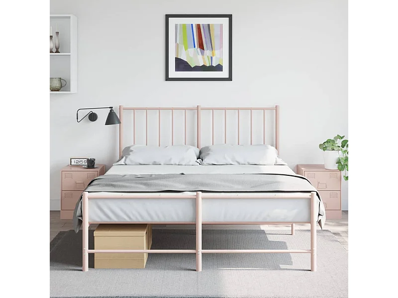 Nachtkastjes 2 st 34,5x39x44 cm staal roze BE624150