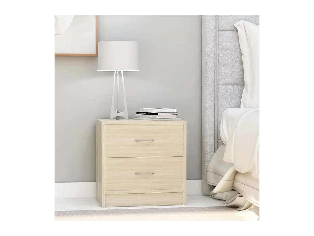 Lot de 2 Tables de chevet  Chêne sonoma 40x30x40cm Bois d'ingénierie FR91916