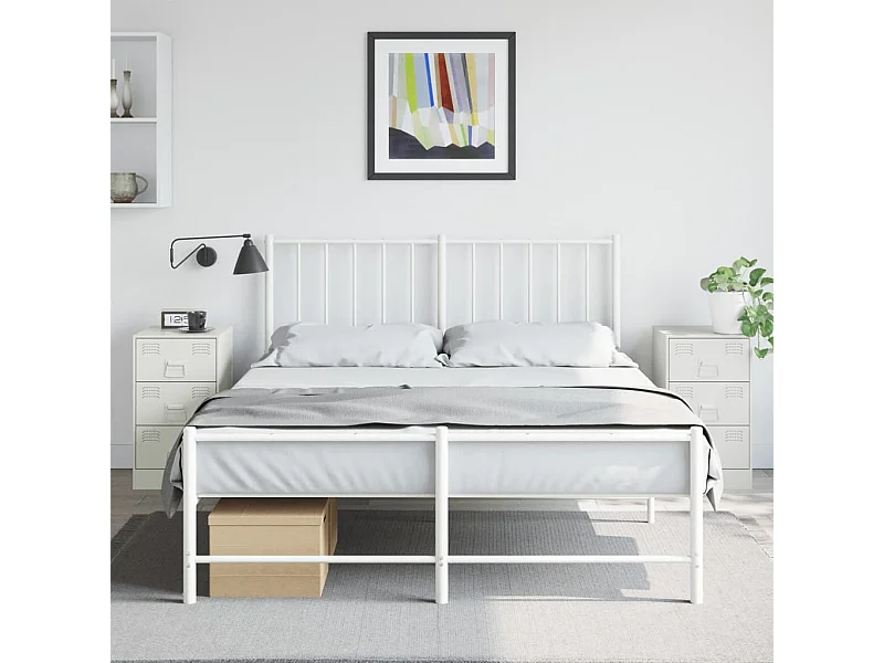 Lot de 2 Tables de chevet blanc 34,5x39x62 cm acier FR82700