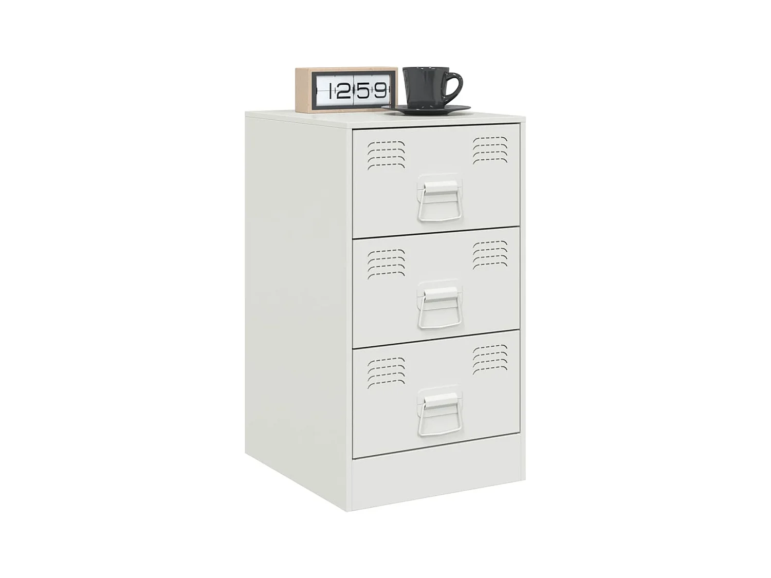 Lot de 2 Tables de chevet blanc 34,5x39x62 cm acier FR82700