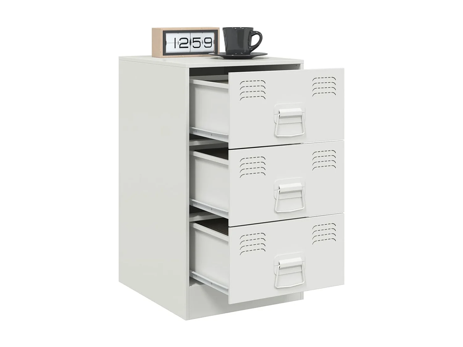 Lot de 2 Tables de chevet blanc 34,5x39x62 cm acier FR82700