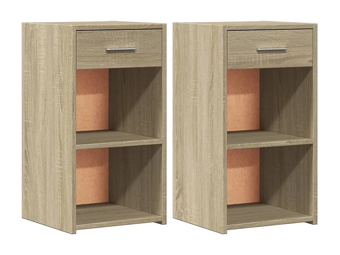 Nachtkastjes 2 st 35x34x65 cm bewerkt hout sonoma eikenkleurig BE690833