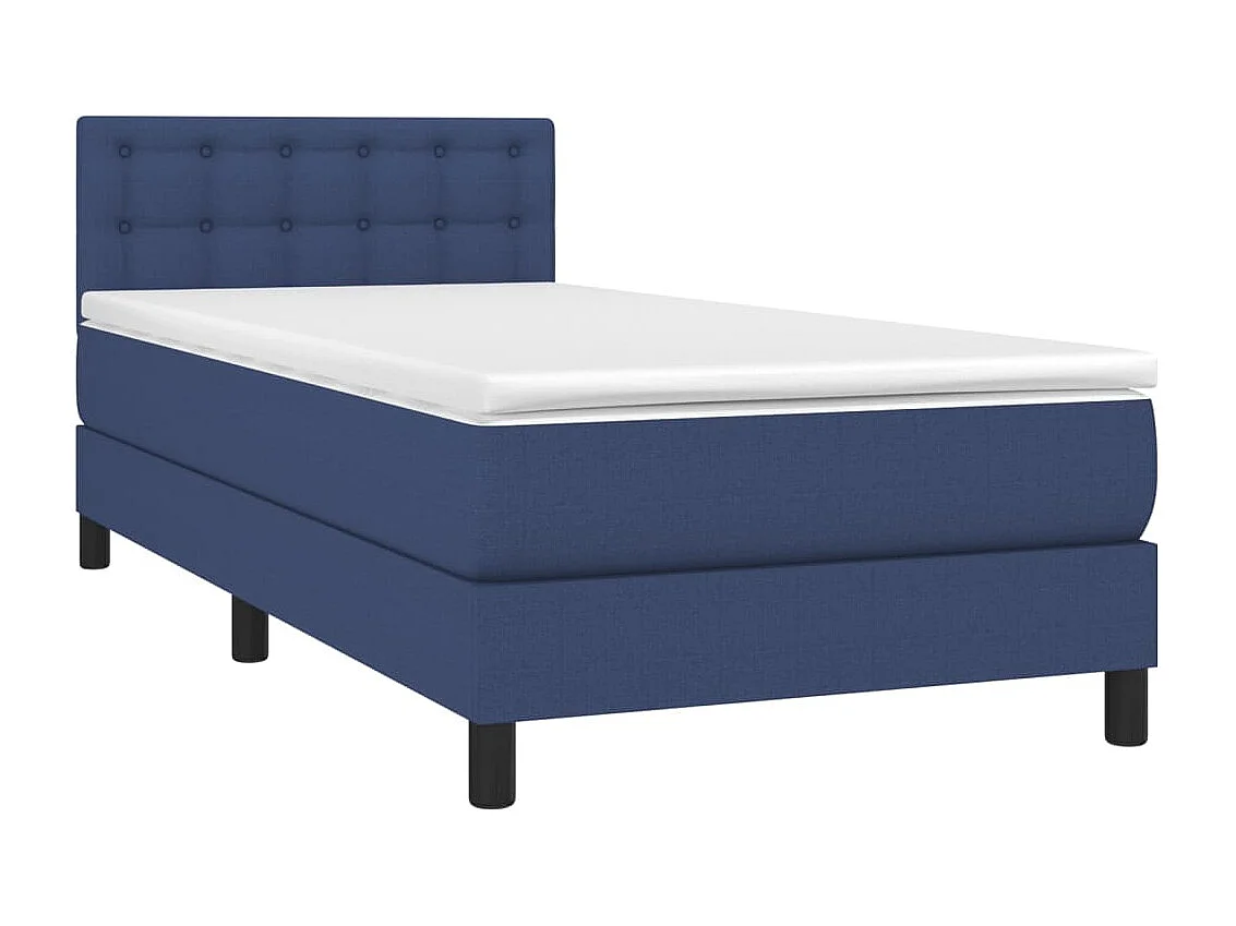 Ensemble complet boxspring + matelas Bleu 90x190 cm Tissu FR75911