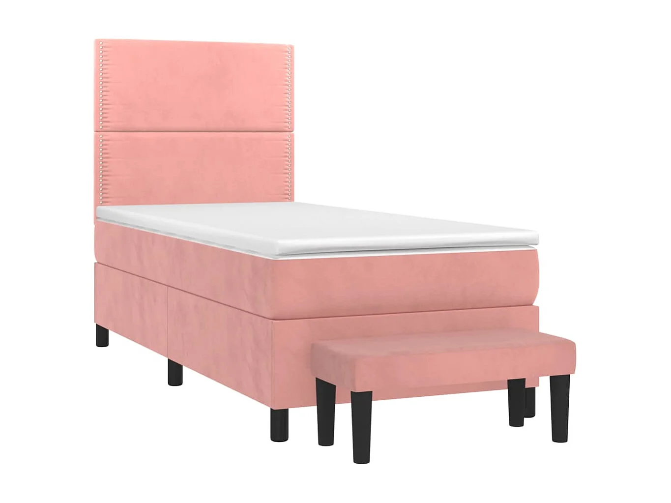 Conjunto Boxspring - 80x200 cm + colchón terciopelo rosa ES823214