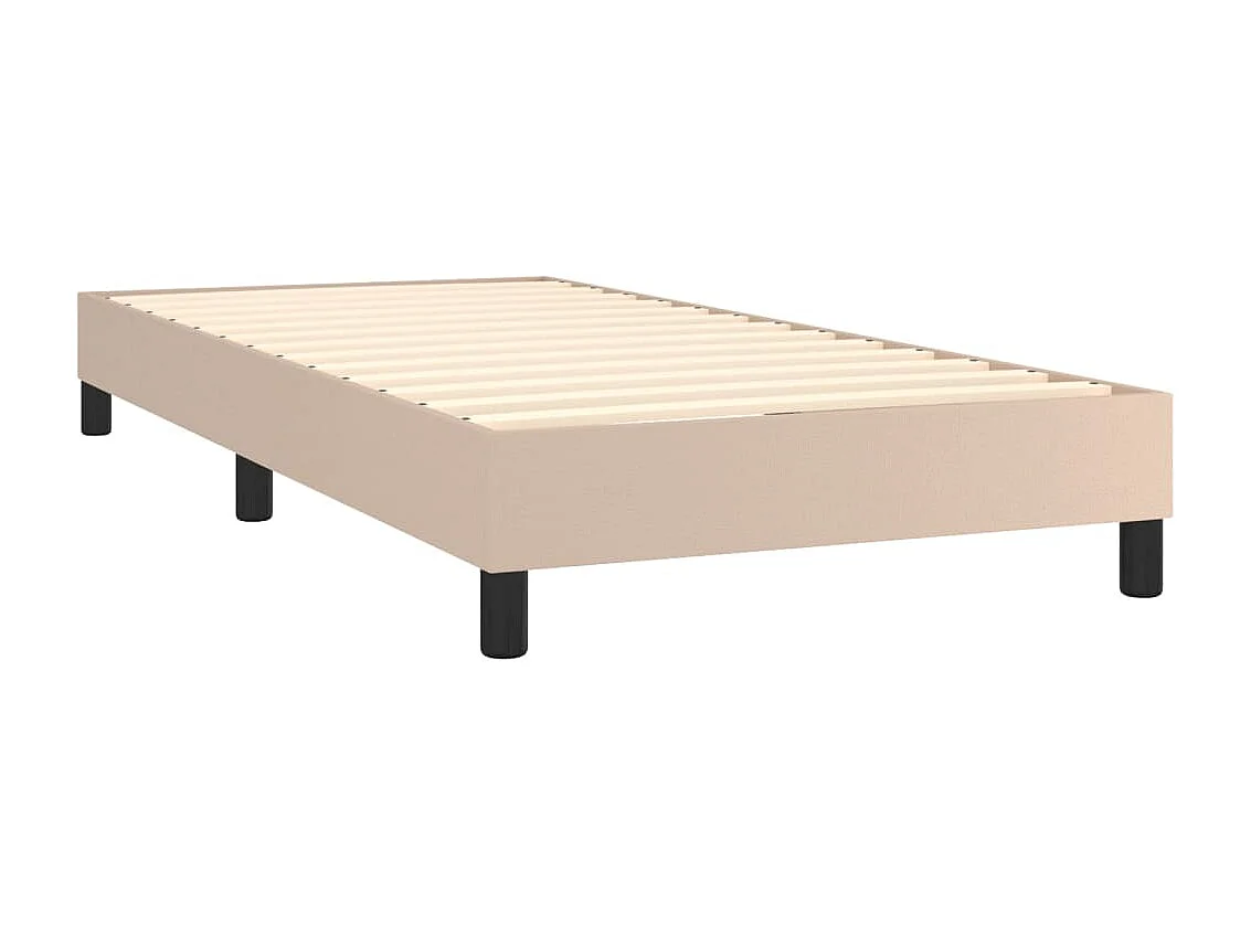 Boxspring met matras en LED kunstleer cappuccinokleur 80x200 cm BE904373
