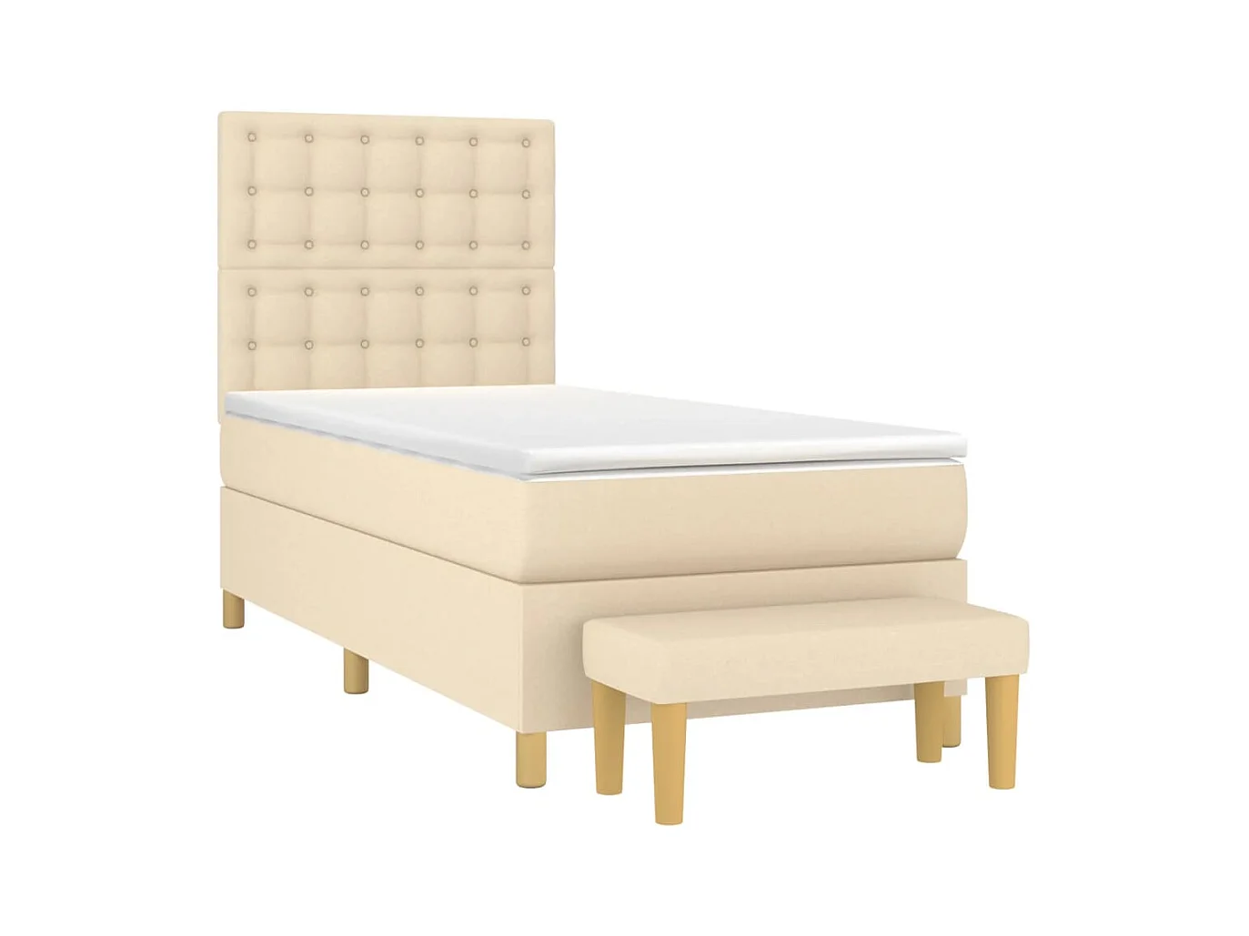Boxspring met matras stof crèmekleurig 80x200 cm BE460923