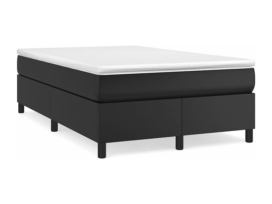 Conjunto Boxspring - 120x190 cm + colchón cuero sintético negro ES782340