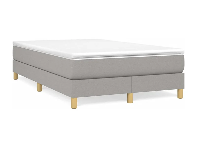 Cama continental boxspring com colchão 120x190 cm tecido cinzento-claro PT233878