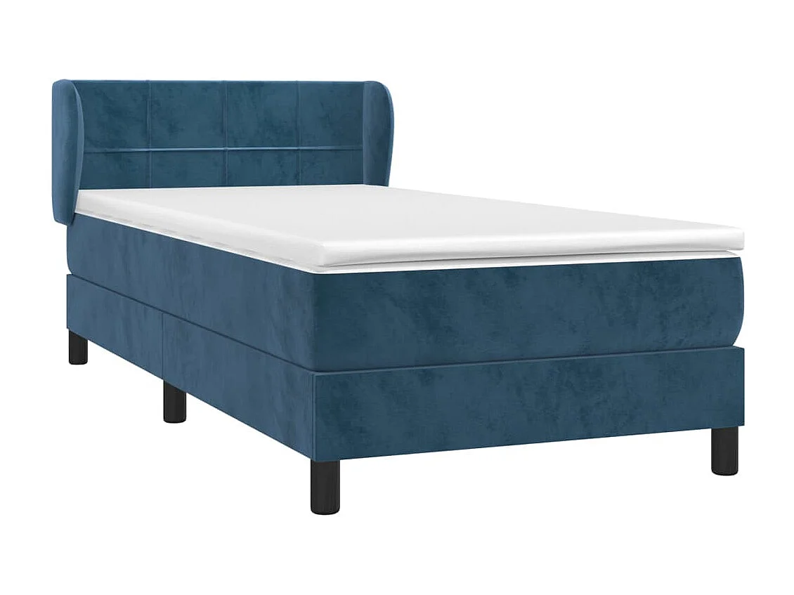 Boxspring met matras fluweel donkerblauw 80x200 cm BE346497