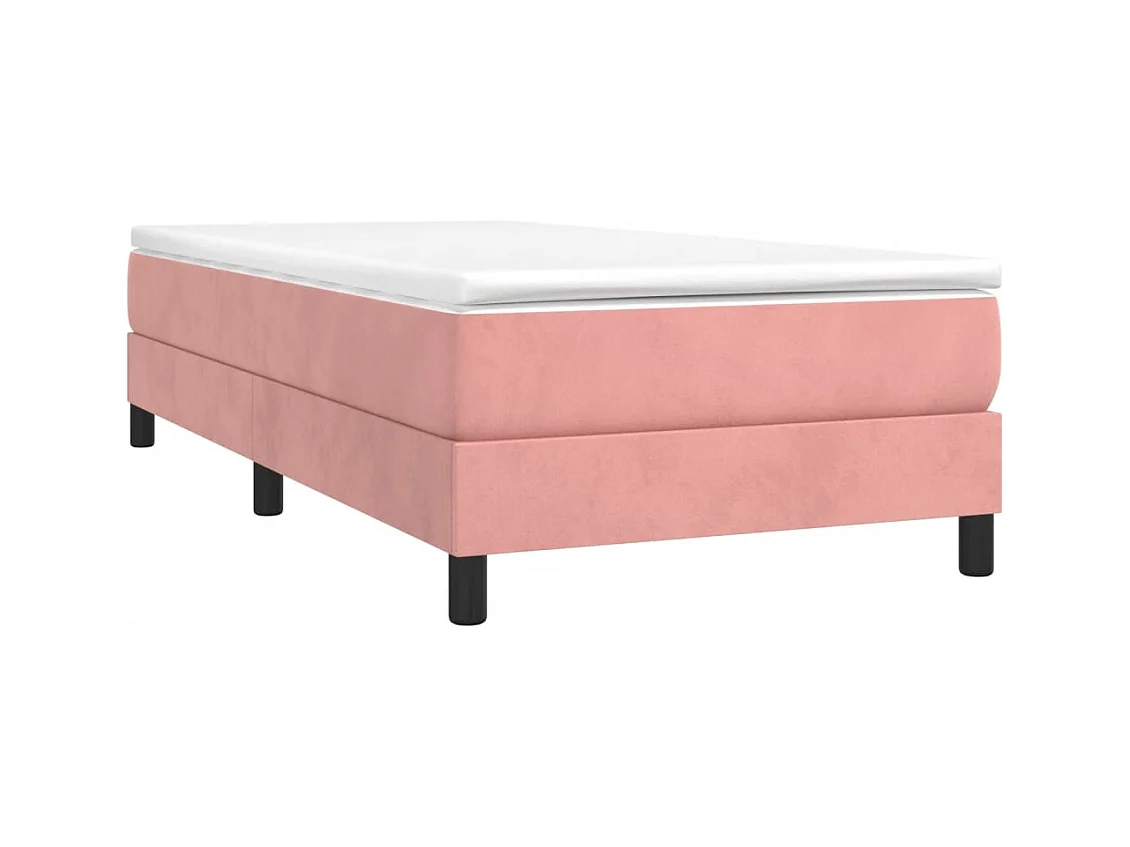 Ensemble complet boxspring + matelas Rose 80x200 cm Velours FR93879