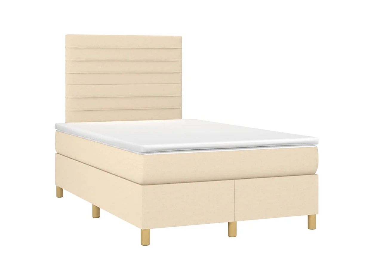 Boxspring met matras stof crèmekleurig 120x190 cm BE805374