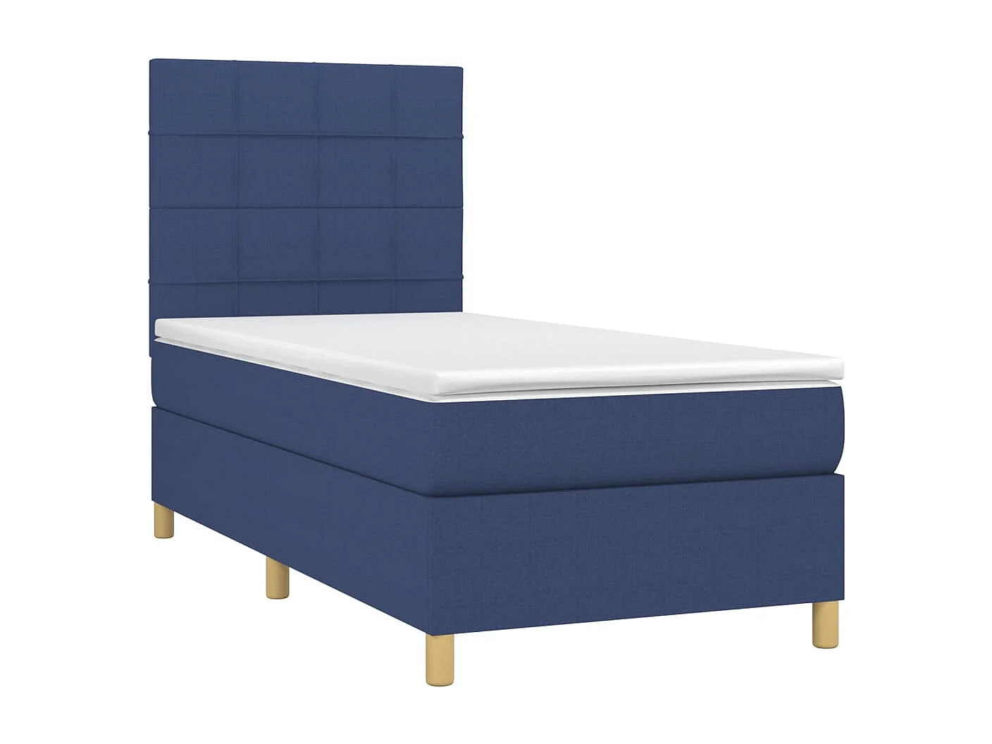 Cama continental c/ colchão e LED 90x190 cm tecido azul PT666218