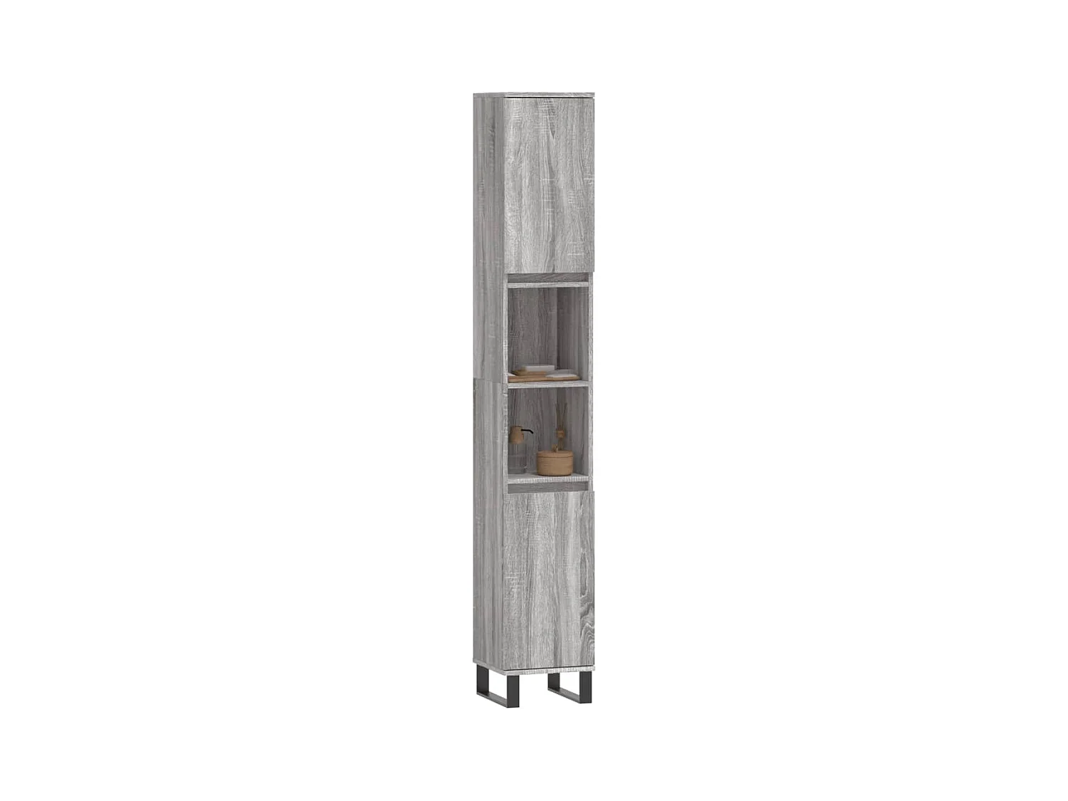 Armoire de bain sonoma gris 30x30x190 cm bois d'ingénierie FR40234