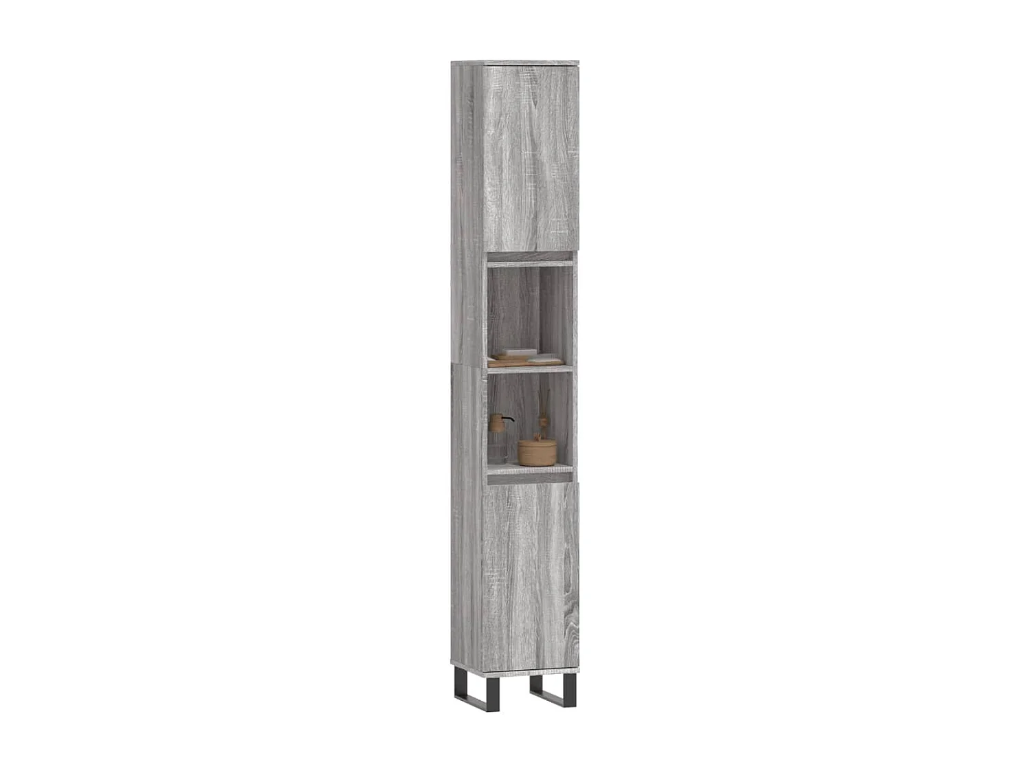 Armoire de bain sonoma gris 30x30x190 cm bois d'ingénierie FR40234