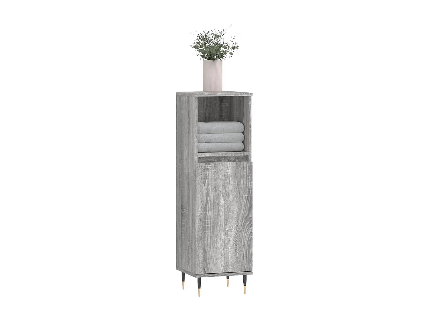 Armoire salle de bain sonoma gris 30x30x100 cm FR35317
