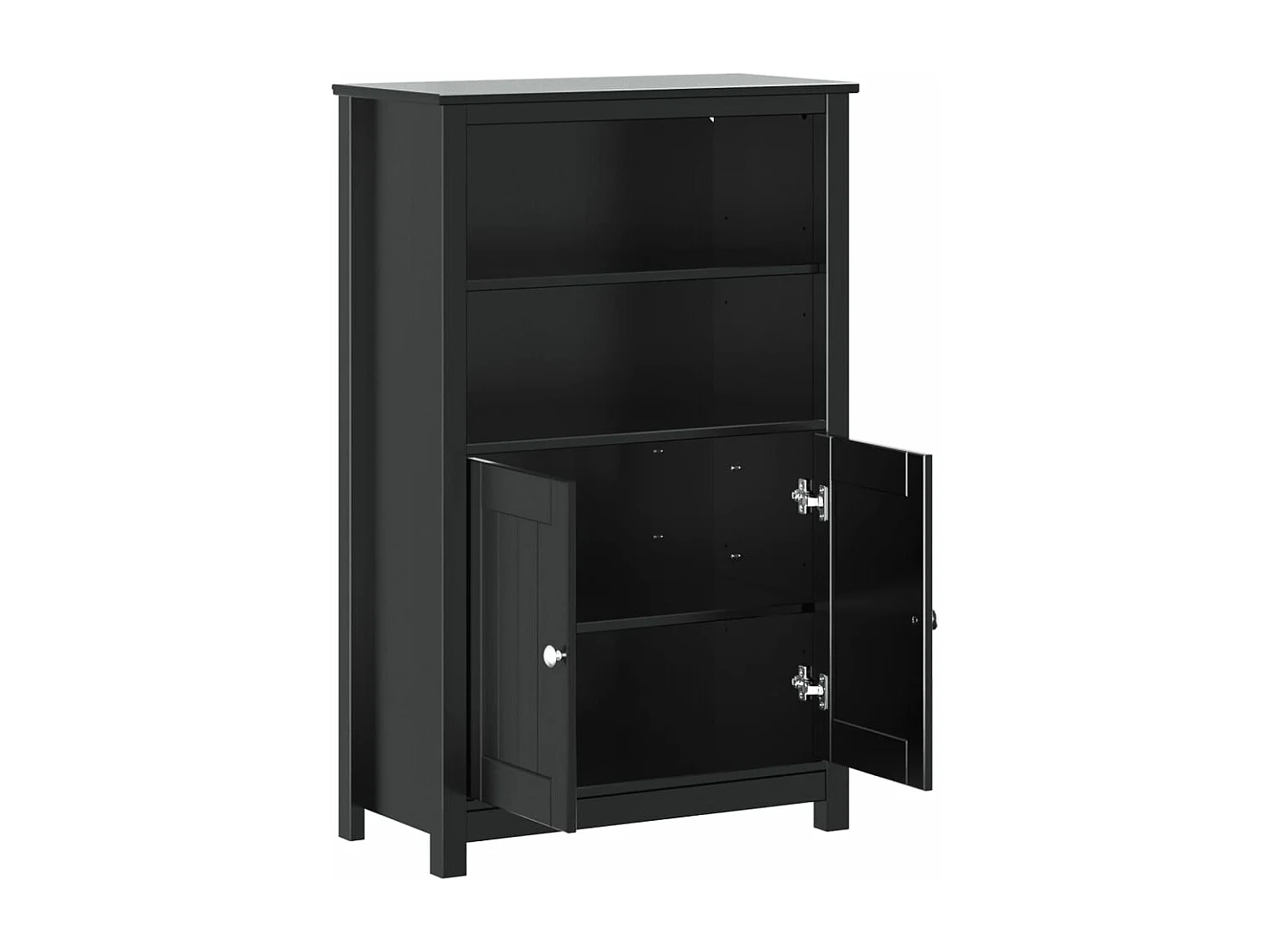 Armoire de salle de bain BERG noir 69,5x34x110 cm pin massif FR92471