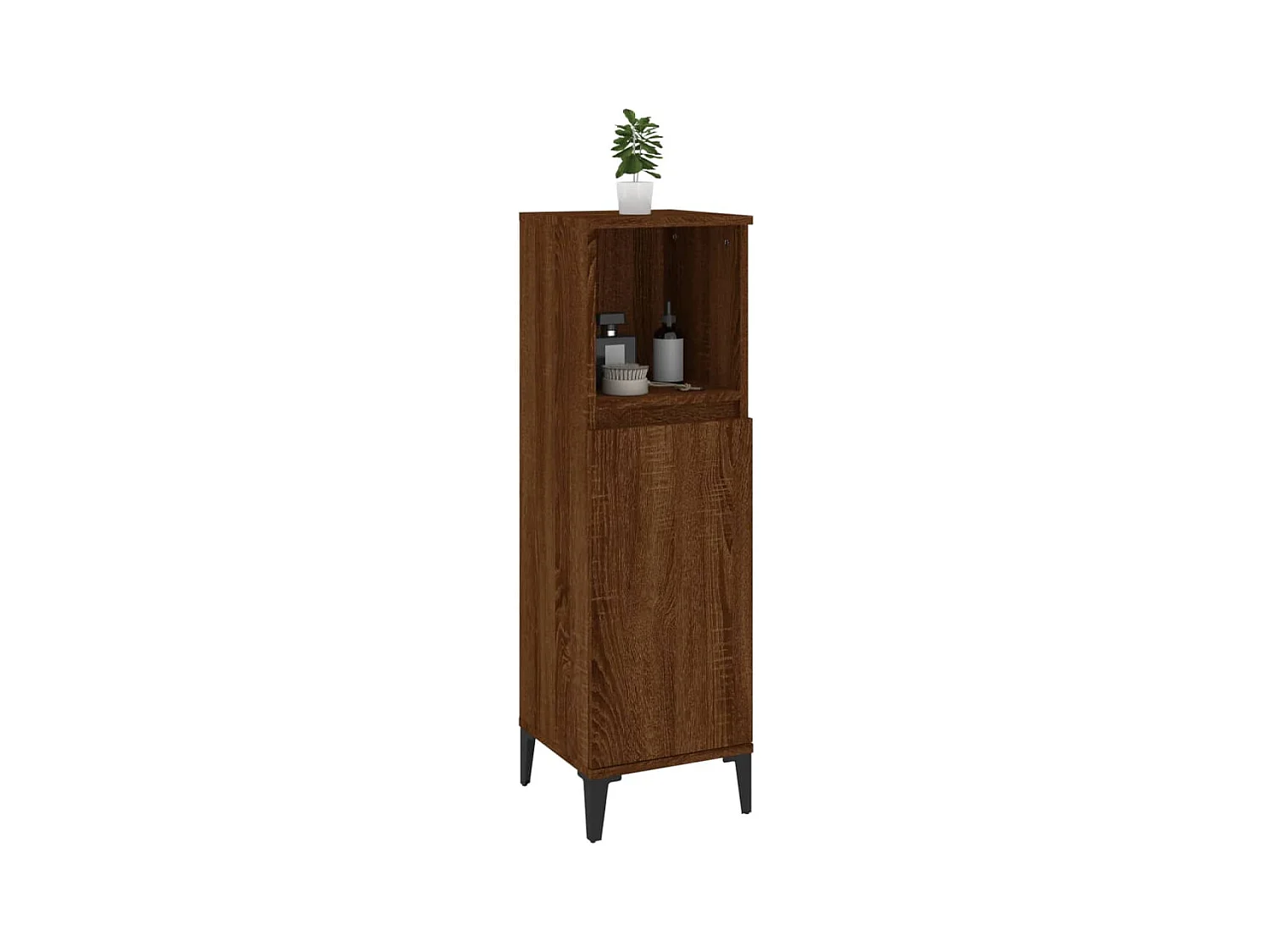 Armario de baño madera contrachapada marrón roble 30x30x100 cm ES216157