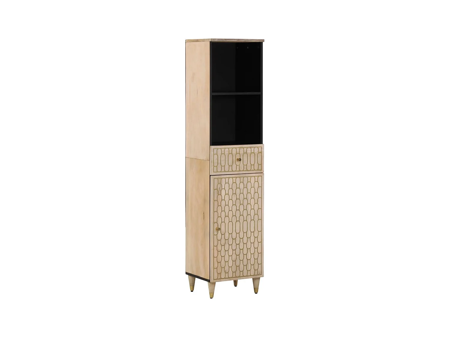 Armoire de salle de bain 38x33x160 cm bois massif de manguier FR11660