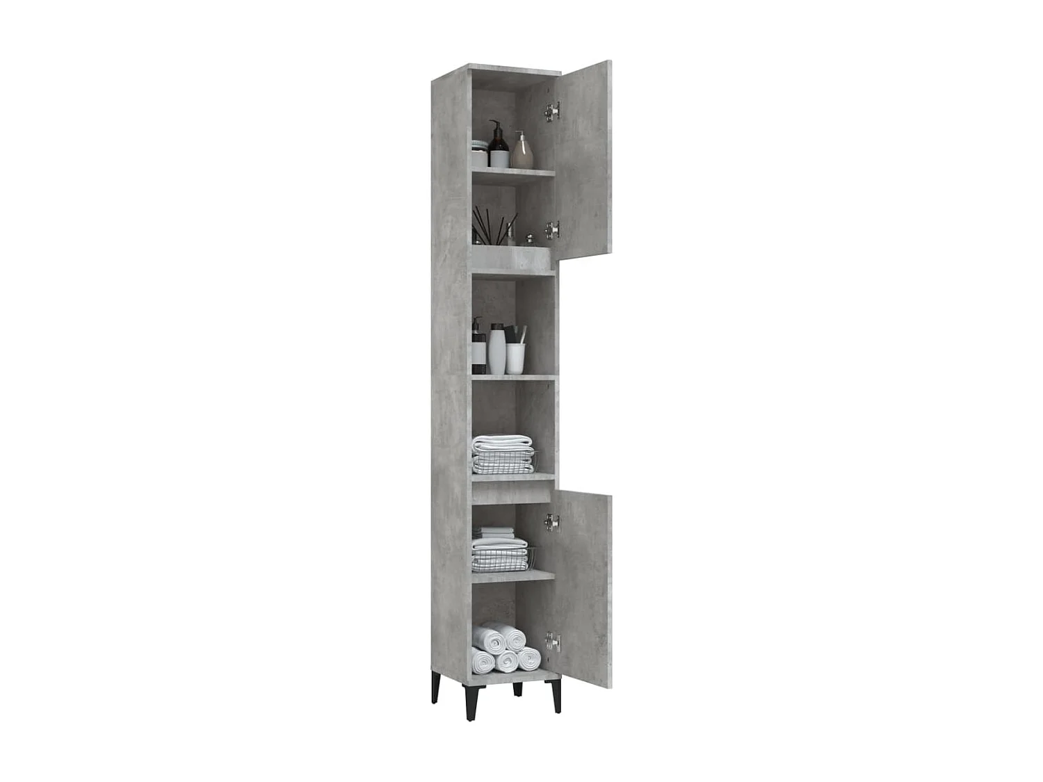 Armoire de salle de bain gris béton 30x30x190 cm FR27089