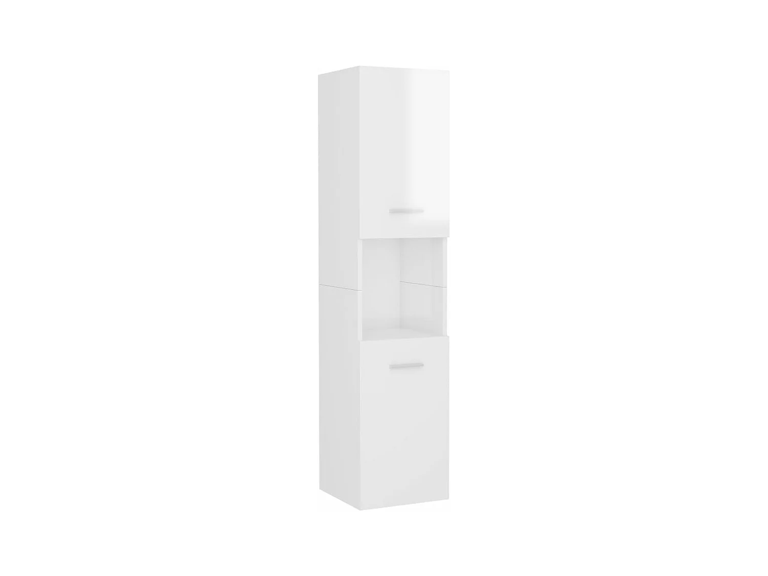 Armoire de salle de bain Blanc brillant 30x30x130 cm Aggloméré FR65928