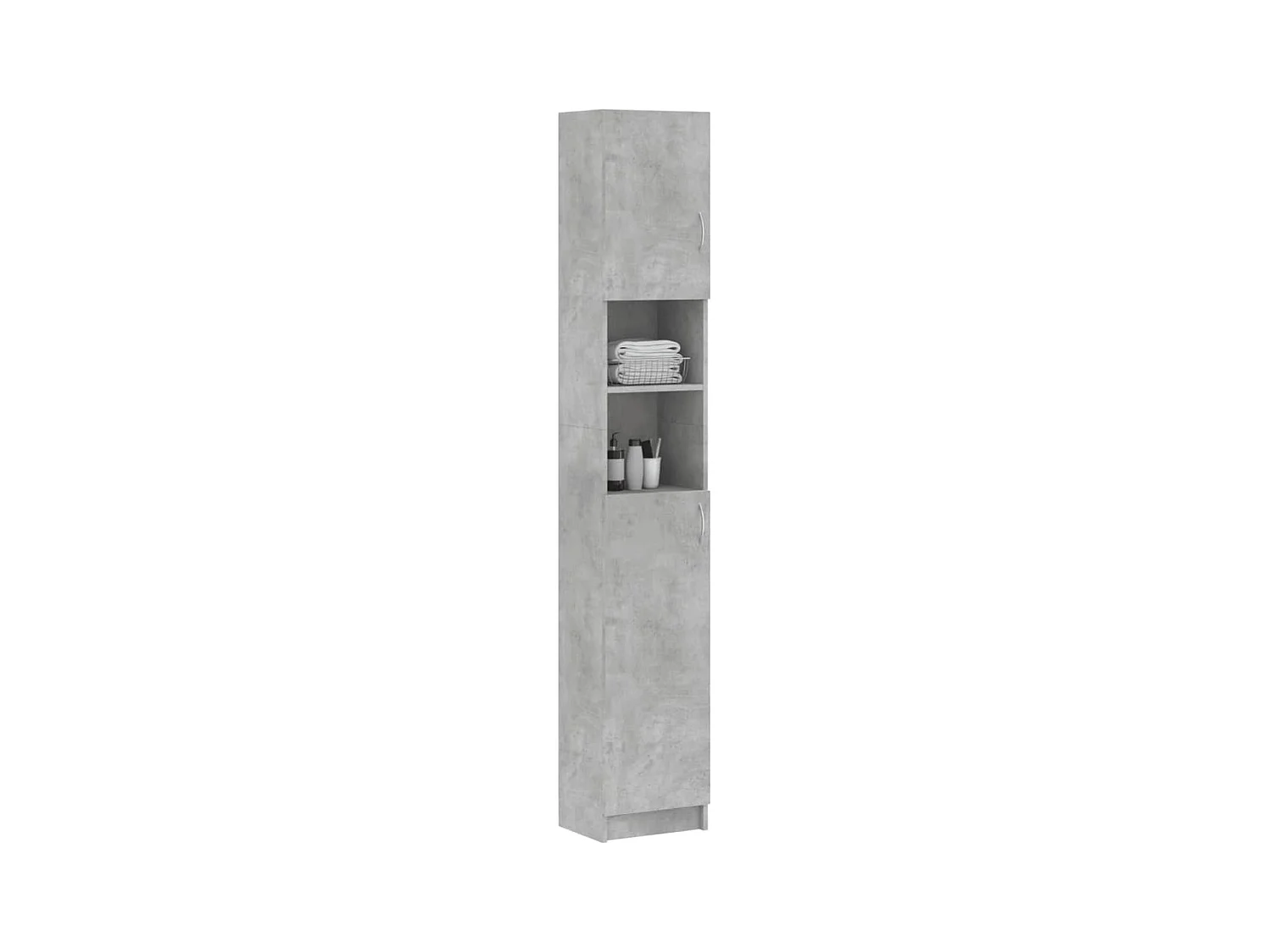 Armoire de salle de bain Gris béton 32x25,5x190 cm Aggloméré FR45406