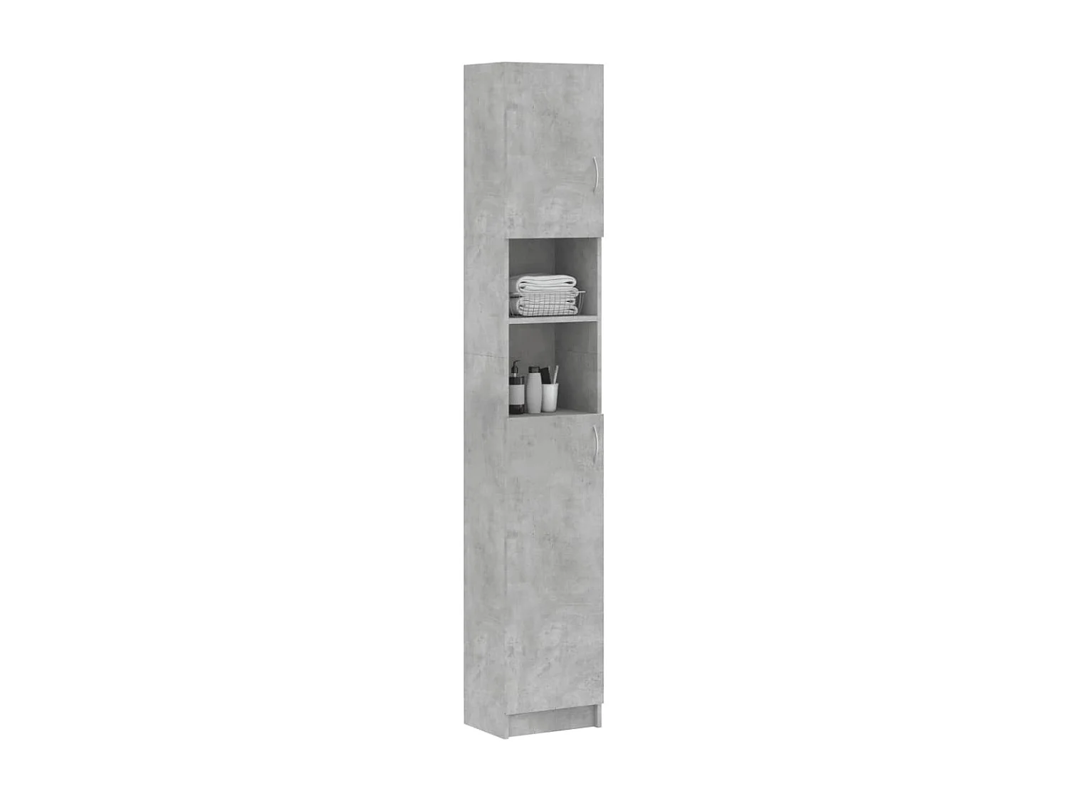 Armoire de salle de bain Gris béton 32x25,5x190 cm Aggloméré FR45406