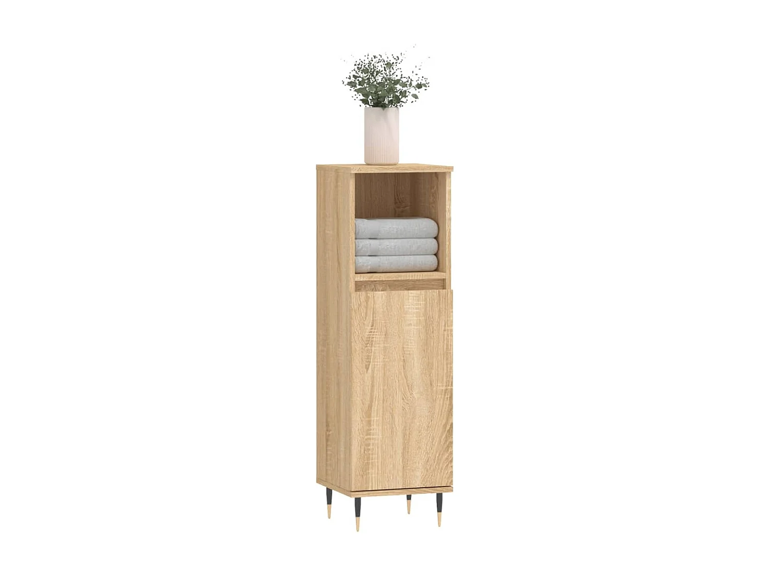 Armoire salle de bain chêne sonoma 30x30x100 cm FR13561