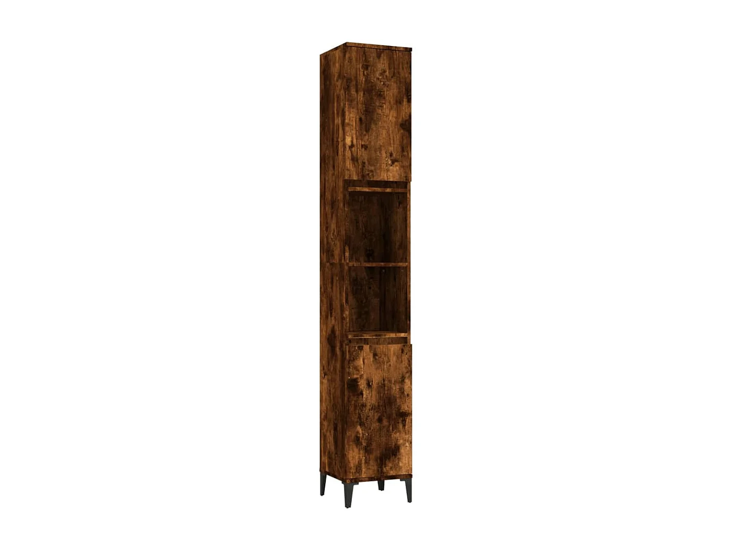 Armoire de bain chêne fumé 30x30x190 cm bois d'ingénierie FR64059