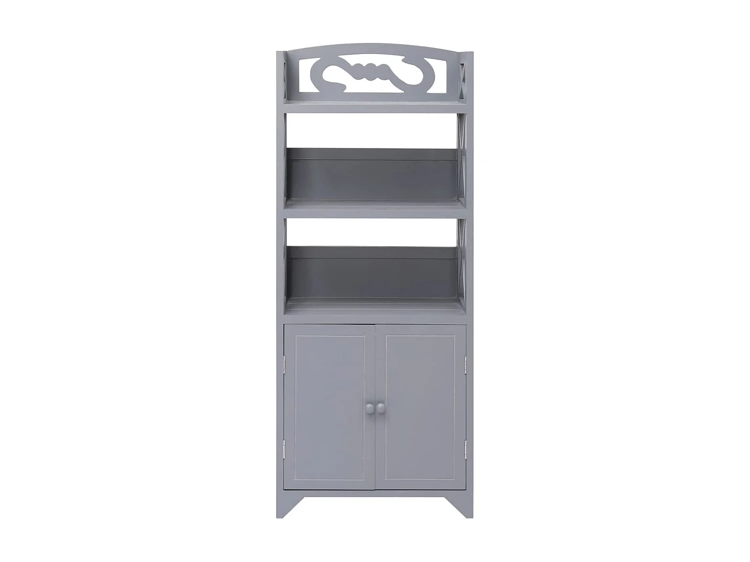 Armoire de salle de bain Gris 46x24x116 cm Bois de Paulownia FR21016