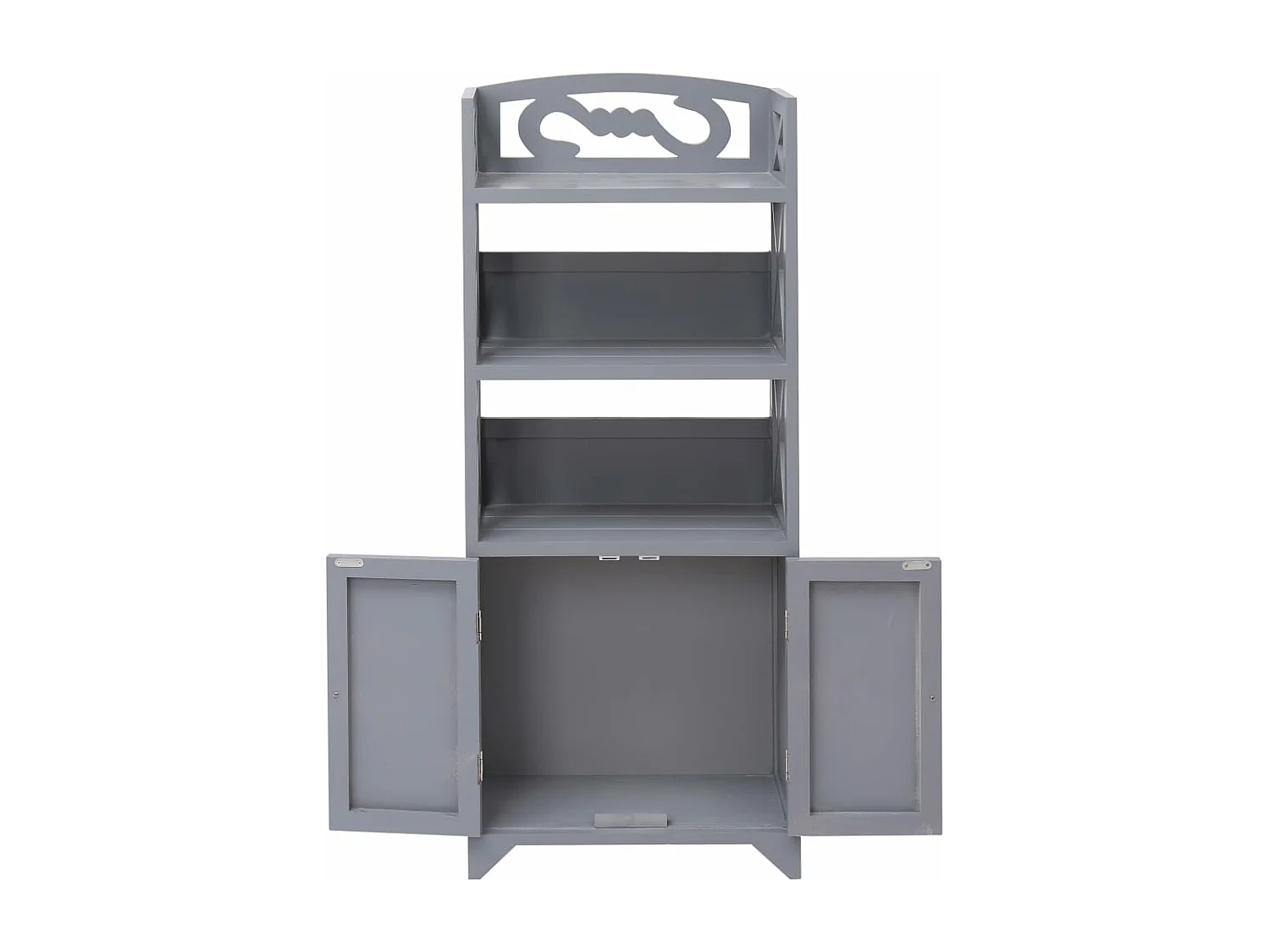 Armoire de salle de bain Gris 46x24x116 cm Bois de Paulownia FR21016