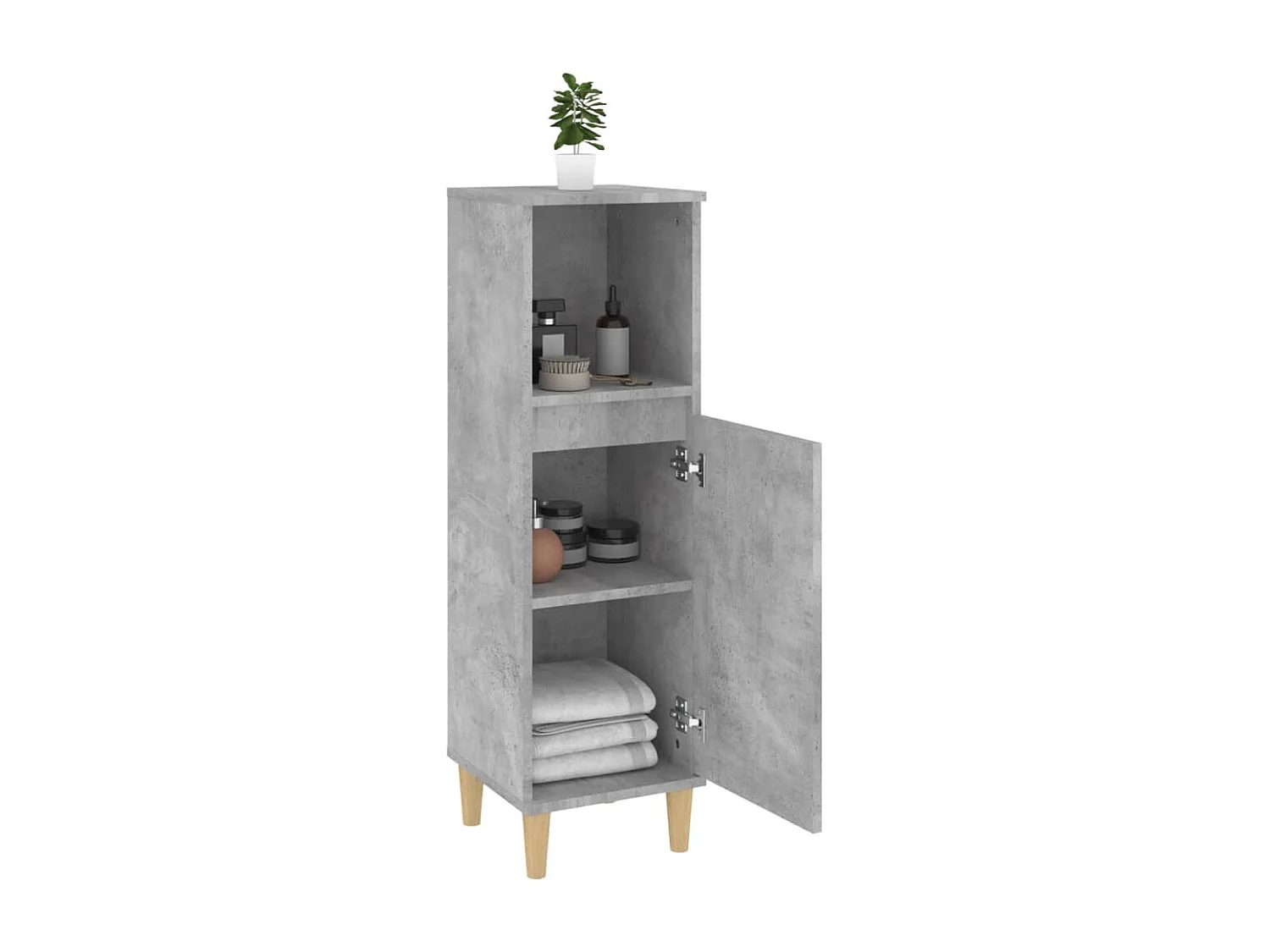 Armoire de salle de bain gris béton 30x30x100 cm FR62091