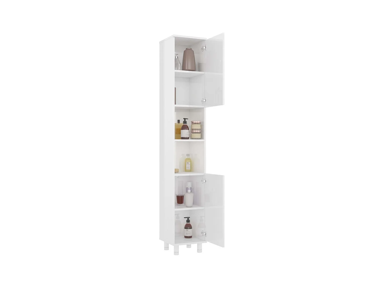 Armoire de salle de bain Blanc brillant 30x30x179 cm Aggloméré FR33888