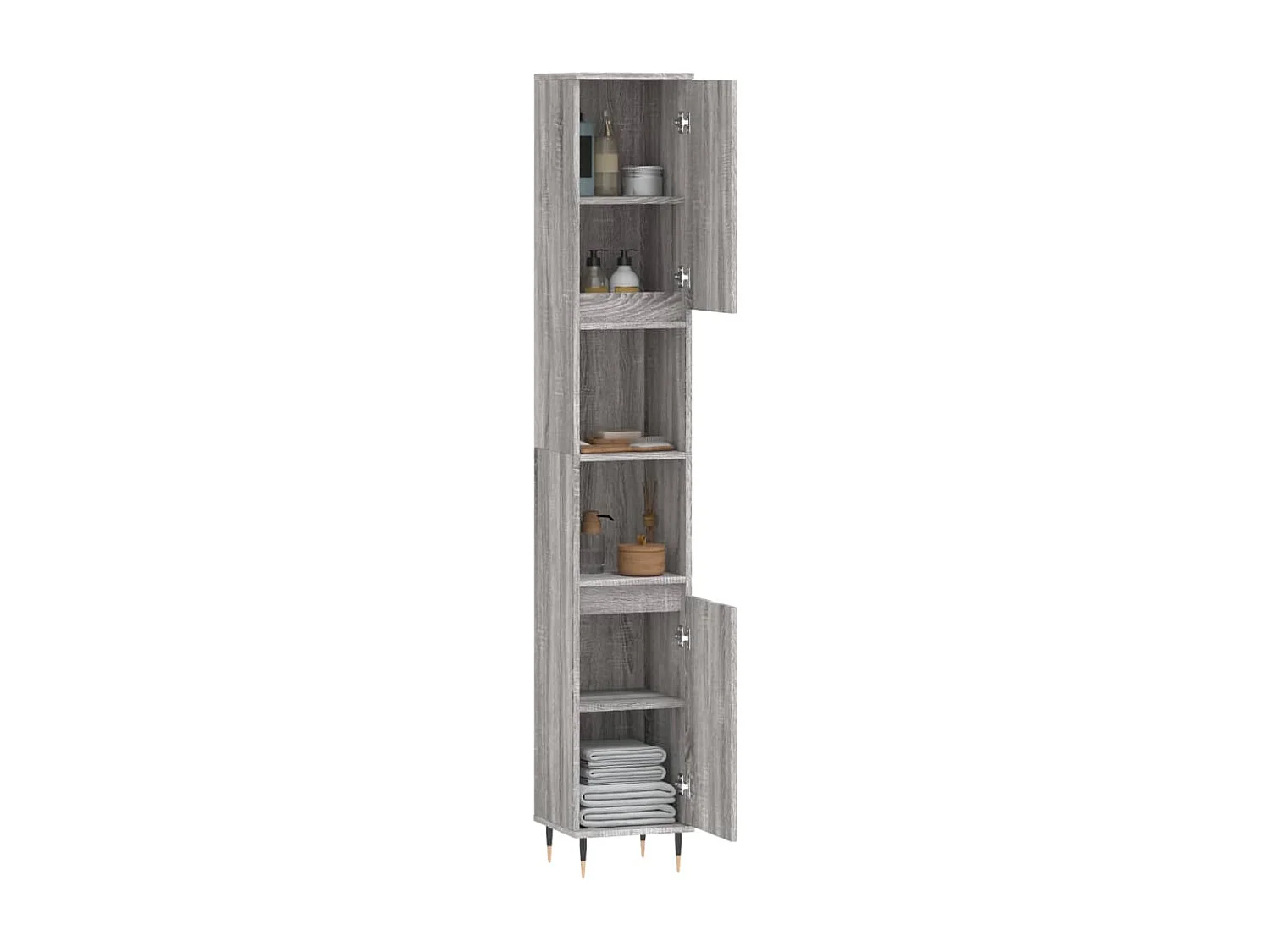 Armoire de bain sonoma gris 30x30x190 cm bois d'ingénierie FR59015