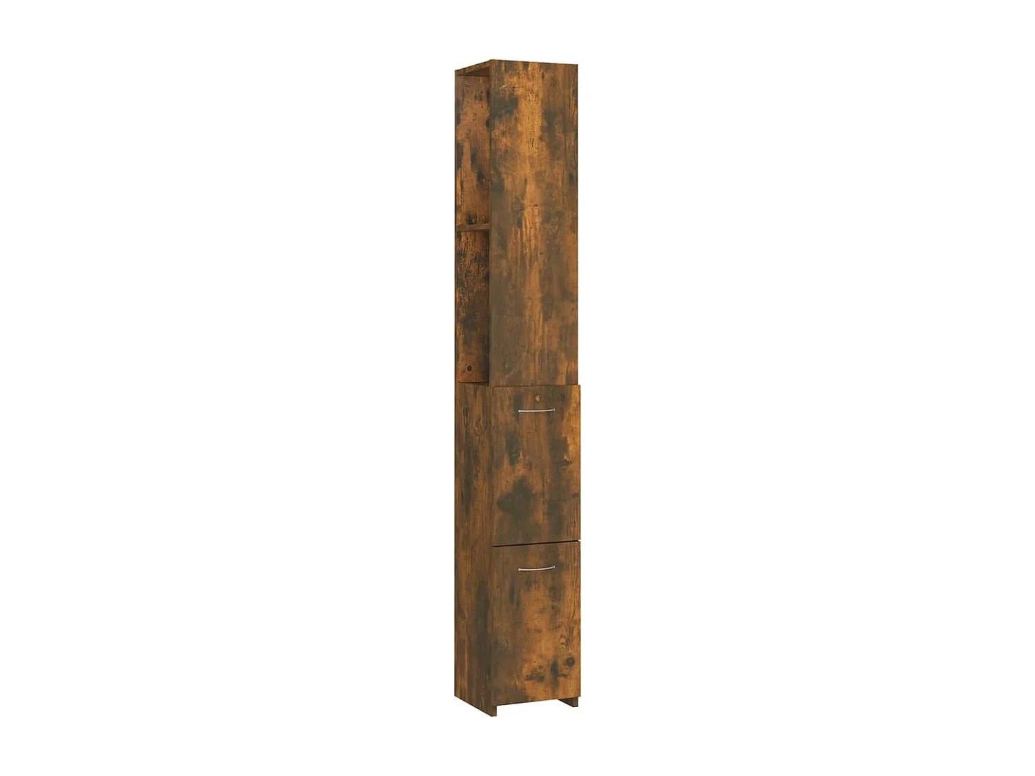 Armoire de bain chêne fumé 25x26,5x170 cm bois d'ingénierie FR98141