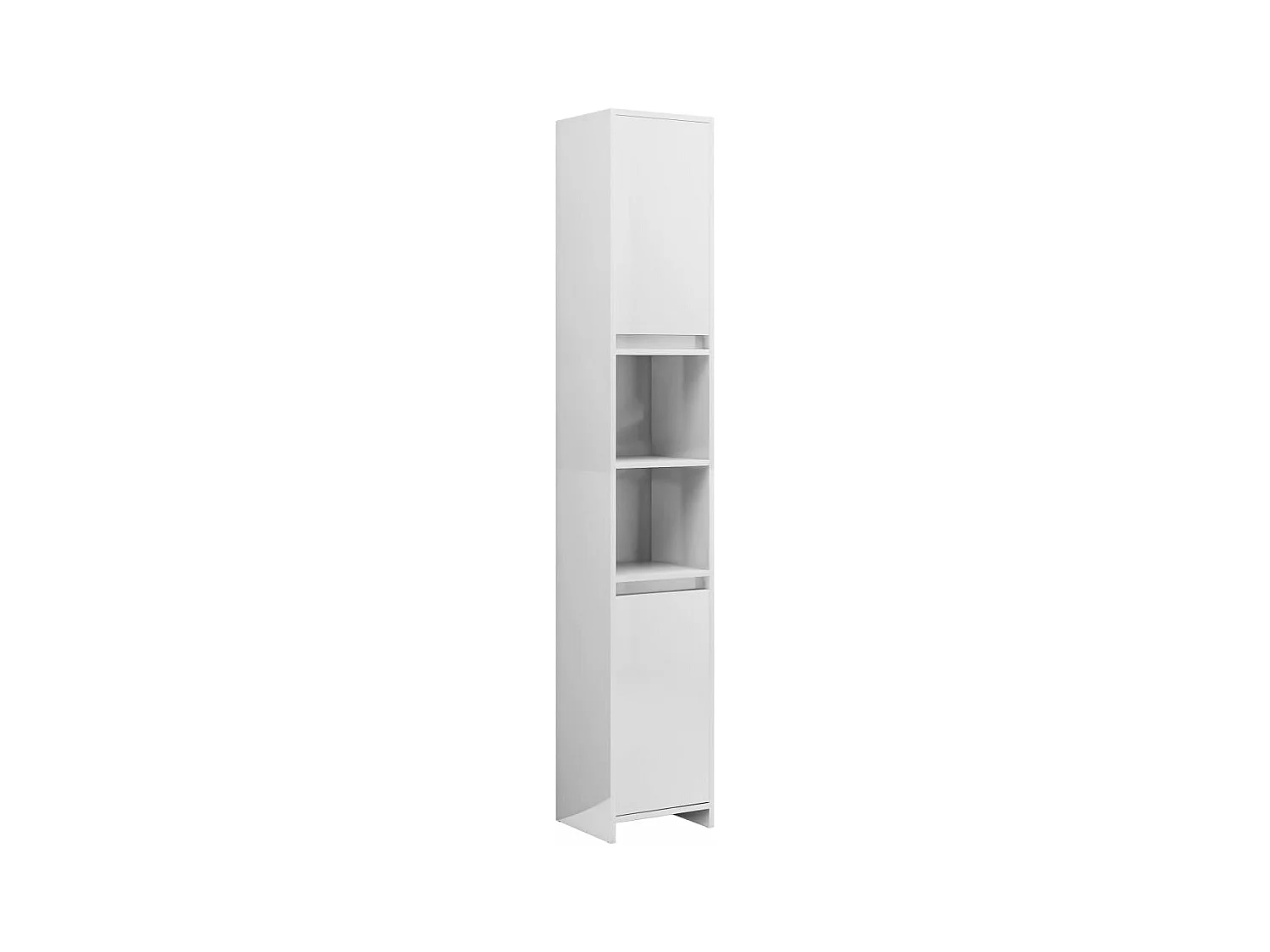 Armoire de salle de bain Blanc brillant 30x30x183,5cm Aggloméré FR81277