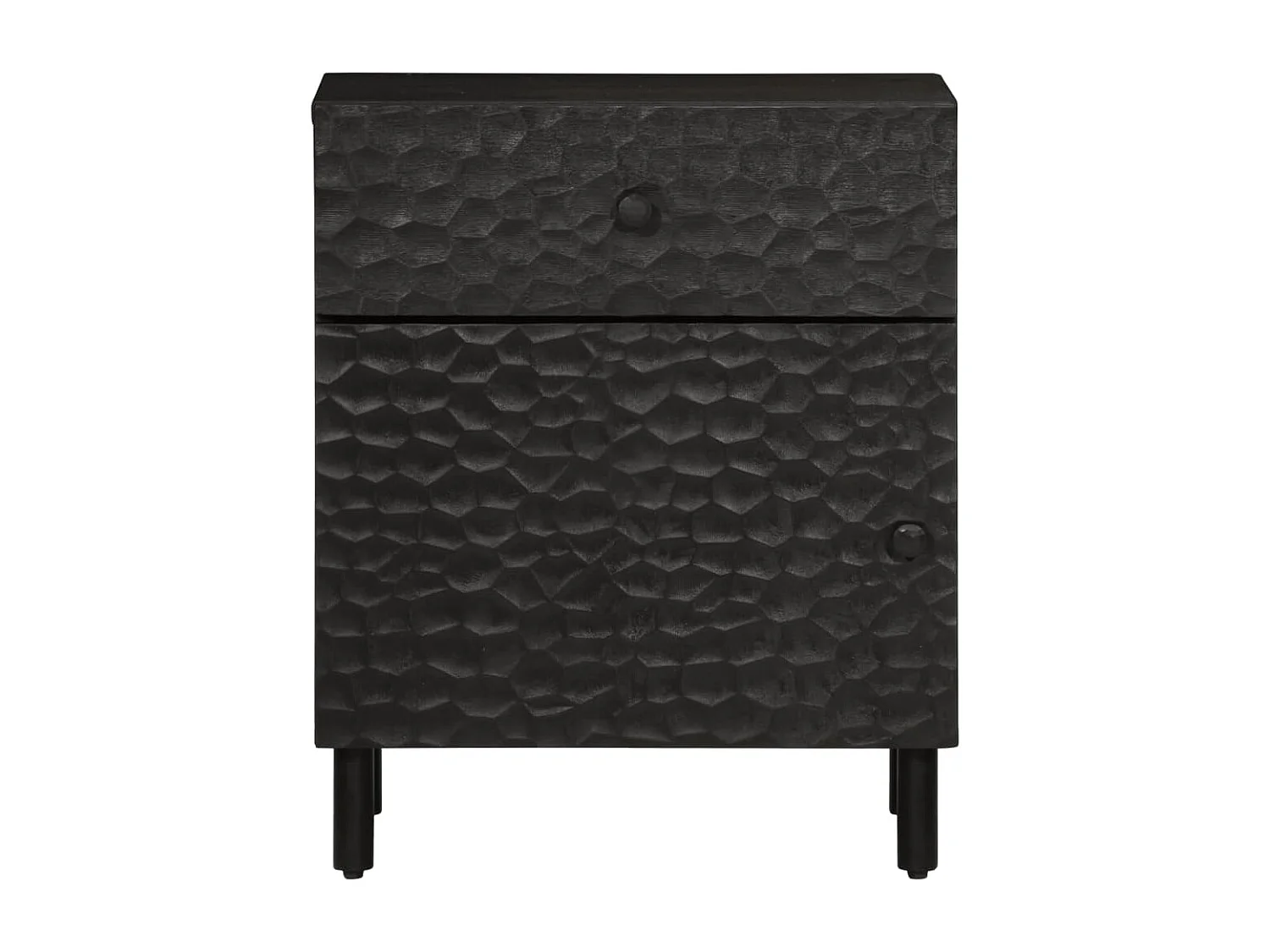 Nachtkastje 50x33x60 cm massief mangohout zwart BE988433