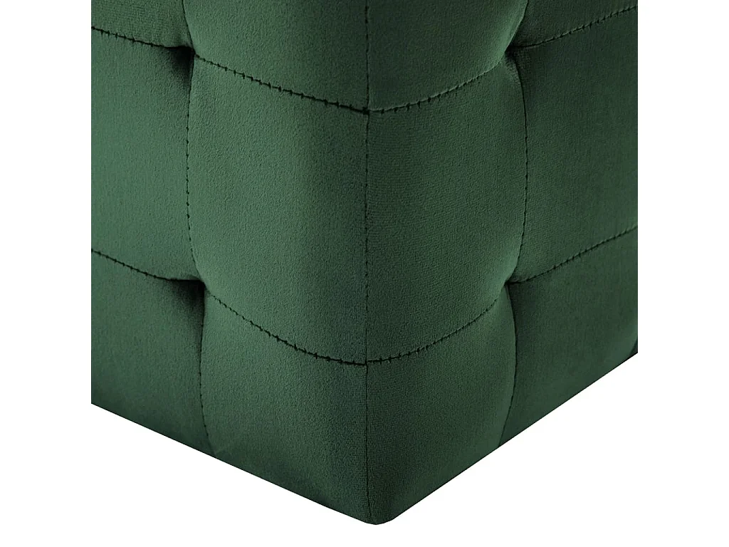 Lot de 2 Tables de chevet Vert 30x30x30 cm Tissu velours FR55565