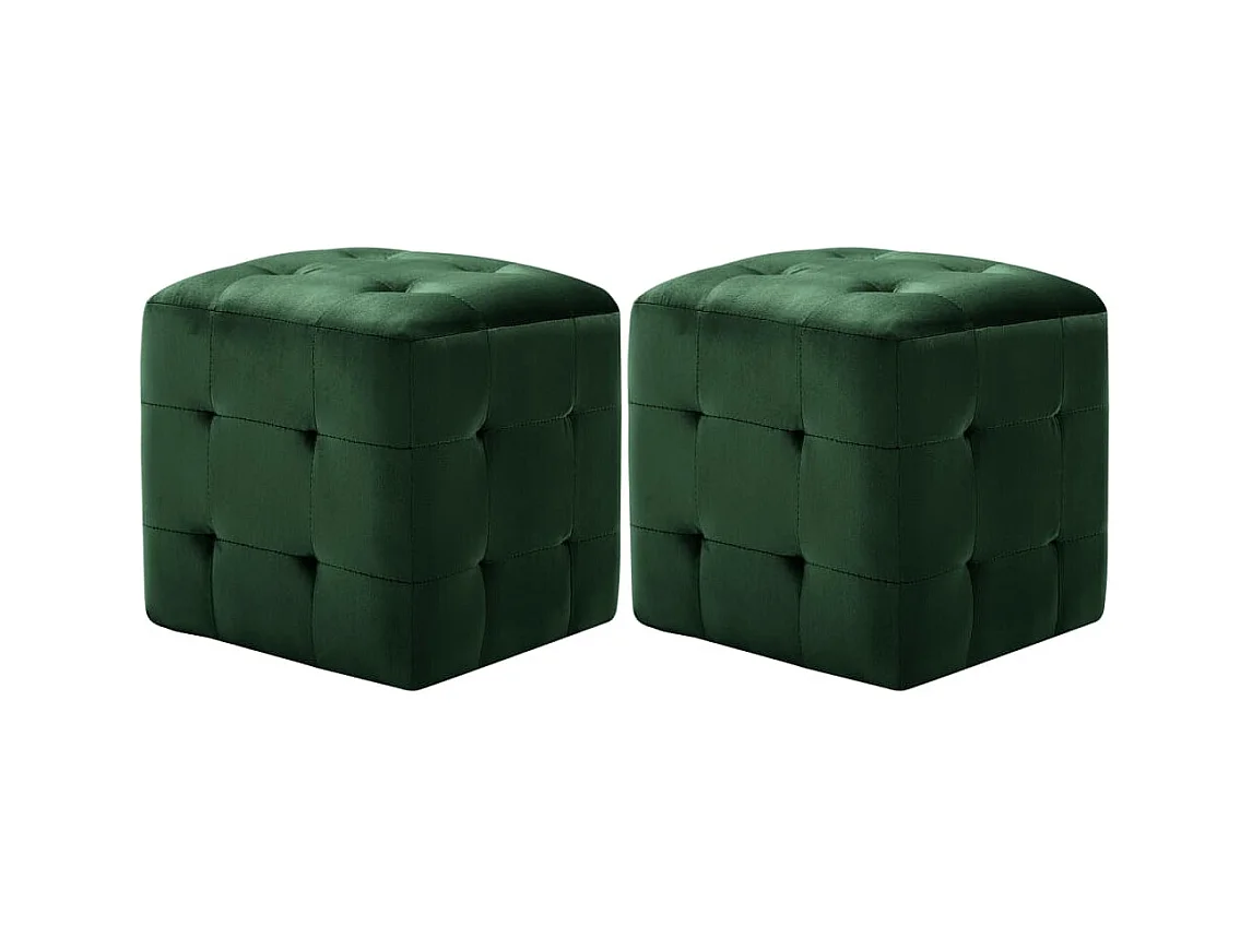 Lot de 2 Tables de chevet Vert 30x30x30 cm Tissu velours FR55565