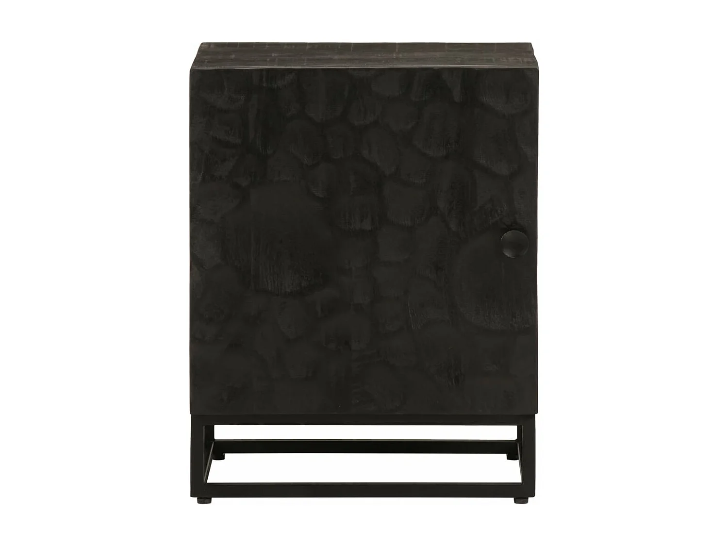 Nachtkastje 40x30x50 cm massief mangohout en ijzer zwart BE806151